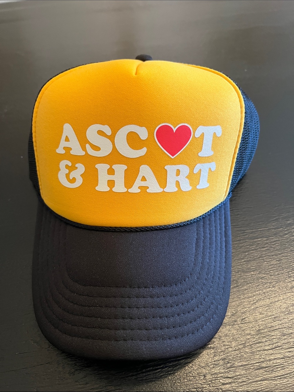 Ascot & Hart mustard Yellow and Black Trucker Hat